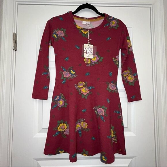 New, 435 By Matilda Jane Clothing Maple Leaf Floral Print Long Sleeve Dress - Picture 1 of 8